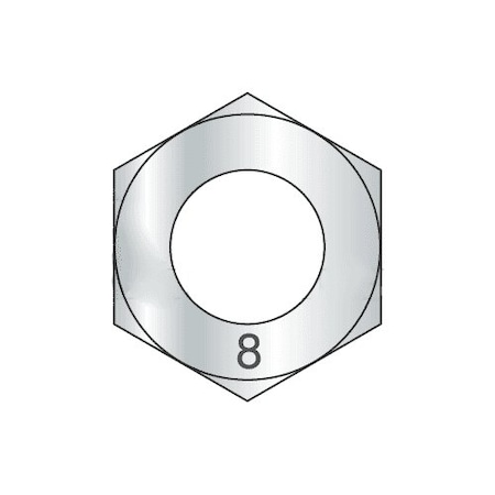 Hex Nut, M16-2.00, Steel, Class 8, Plain, 13 Mm Ht, 25 PK